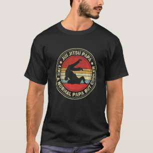 Camiseta Retro Jiu Jitsu Papa Como Um Papai Normal Mas Mais