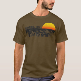 Camiseta Retro Juneau Alaska Mountain Sunset TSirt