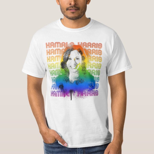 Camiseta Retro Kamala Harris Pride (Frente)