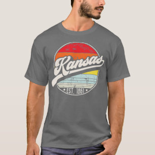 Camiseta Retro Kansas Home State KS Estilo Legal 70s Sunset