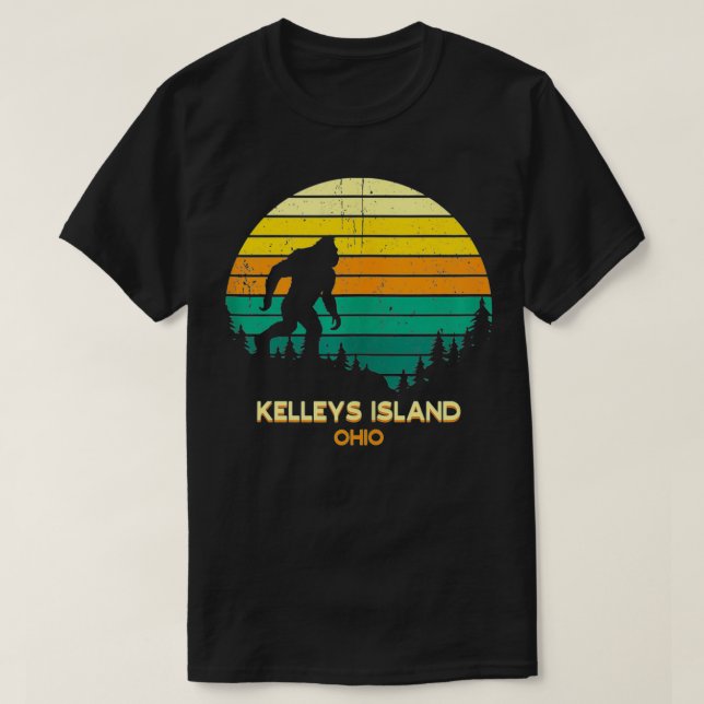 Camiseta Retro Kelleys Island, Ohio Bigfoot Souvenir (Frente do Design)