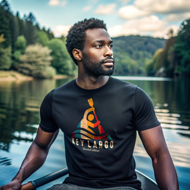 Camiseta Retro Key Largo Kayaking (Criador carregado)