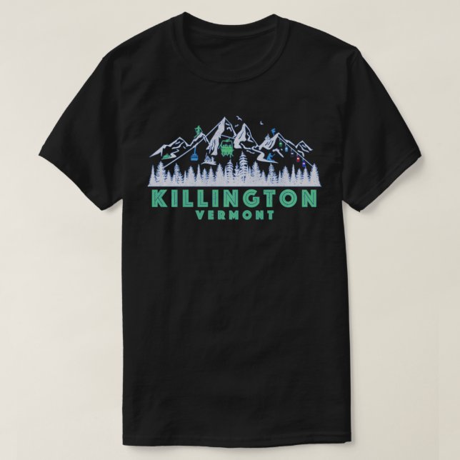 Camiseta Retro Killington Vermont Ilustração Vintage Snow (Frente do Design)
