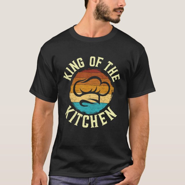 Camiseta Retro King Of The Kitchen Cooking  Chief Cook Chef (Frente)