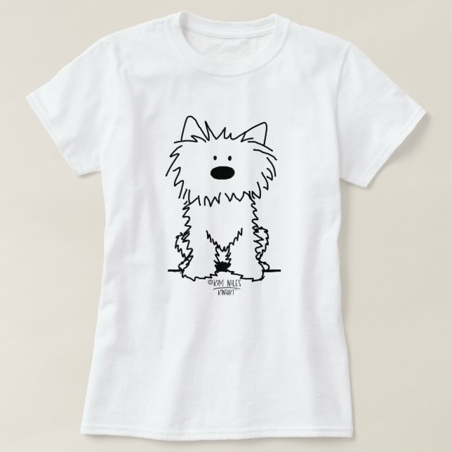 Camiseta Retro KiniArt Westie (Frente do Design)