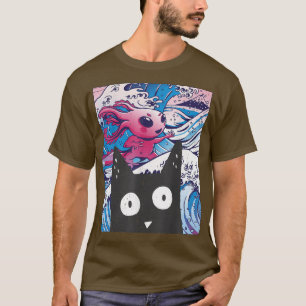 Camiseta Retro Kitten Neko Synthwave Japão 80s Manga Haraju