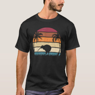 Camiseta Retro Kiwi Sunset Kiwi Nova Zelândia Kiwi
