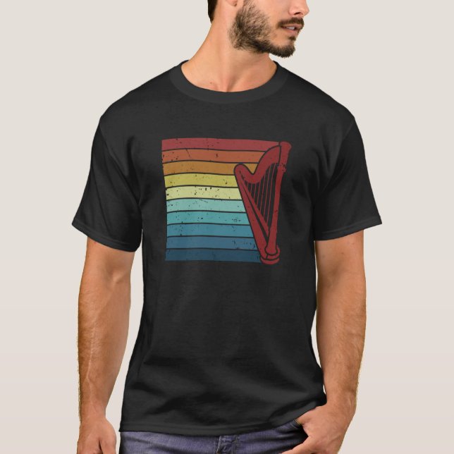 Camiseta Retro Konghou Pedal Harp Harpist Harp Player (Frente)