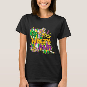 Camiseta Retro La Weezy Ana Feliz Mardi Gras Louisiana Nova