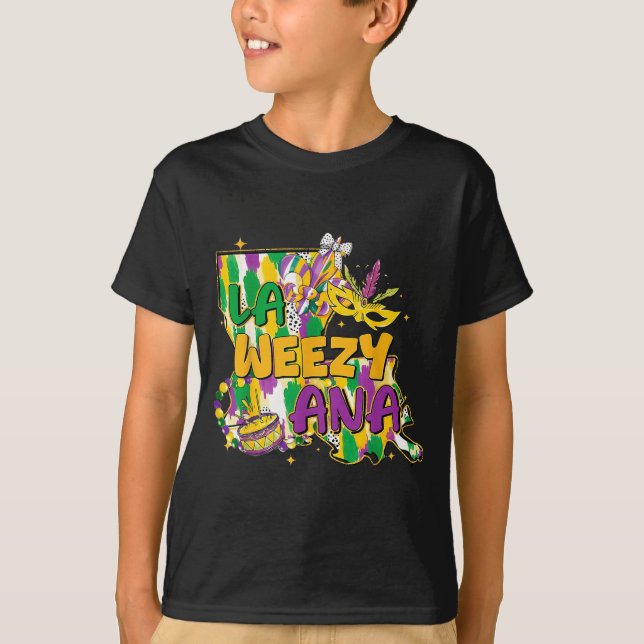 Camiseta Retro La Weezy Ana Happy Mardi Gras Louisiana New  (Frente)