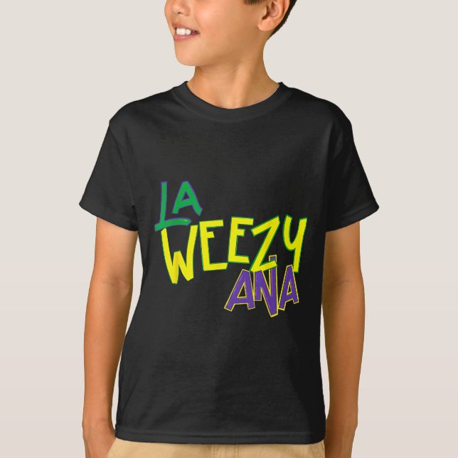 Camiseta Retro La Weezy Ana Happy Mardi Gras Louisiana New  (Frente)