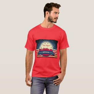 Camiseta Retro Las Vegas Nevada Skyline
