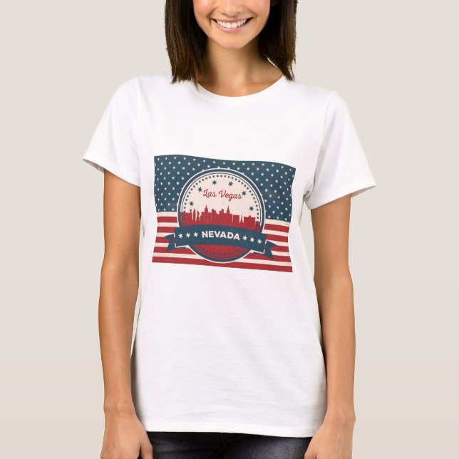 Camiseta Retro Las Vegas Skyline (Frente)