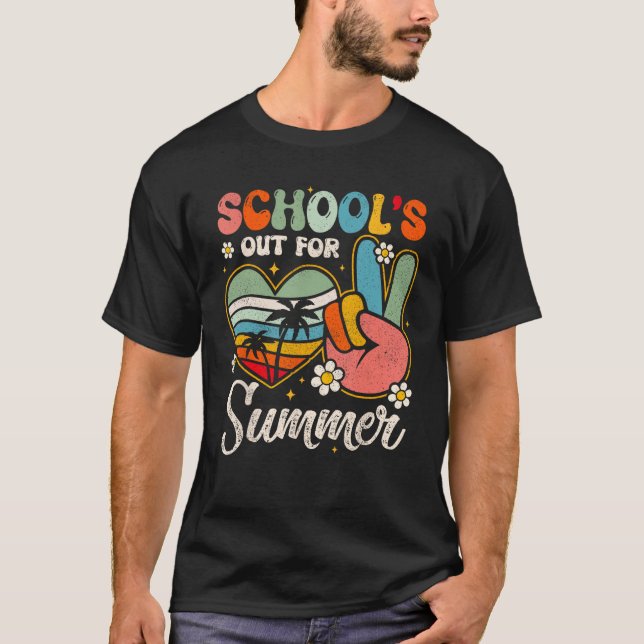 Camiseta Retro Last Day of School s Out For Summer Teacher  (Frente)