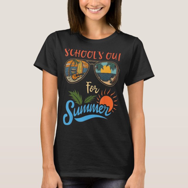 Camiseta Retro Last Day of School s Out For Summer Teacher  (Frente)