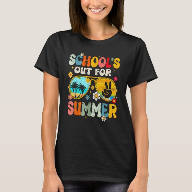 Camiseta Retro Last Day of School s Out For Summer Teacher  (Frente)
