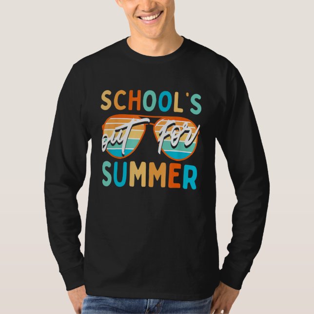 Camiseta Retro Last Day Of School Schools Out For Summer Te (Frente)