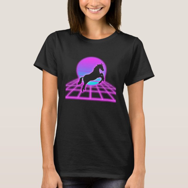 Camiseta Retro Leaping Horse girl horse  horse owner (Frente)