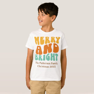 Camiseta Retro Legal Alegre e Brilhante Natal do Menino