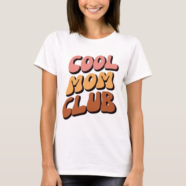 Camiseta Retro Legal Clube da Mãe em Groovy Waves (Frente)