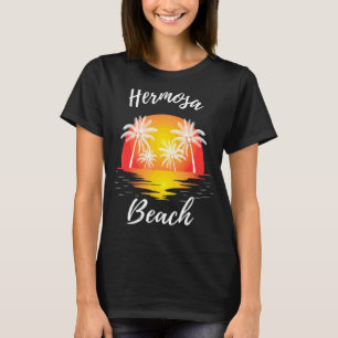 Camiseta Retro Legal Hermosa Beach Ca Refletindo Sunset 1