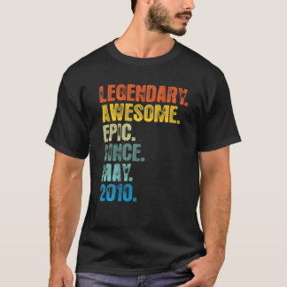 Camiseta Retro Legendary Since May 2010 T 12 Years Old