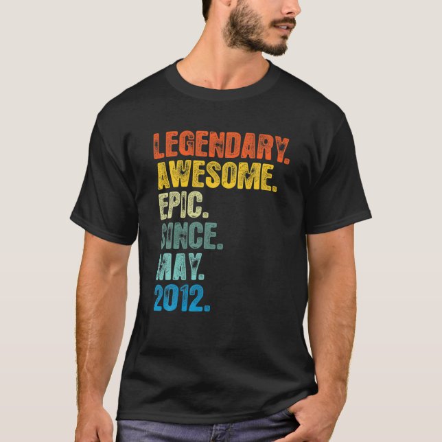 Camiseta Retro Legendary Since May 2012 T 10 Years Old (Frente)