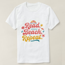 Camiseta Retro Leitura Praia Repetir Amante de Livros de Ve