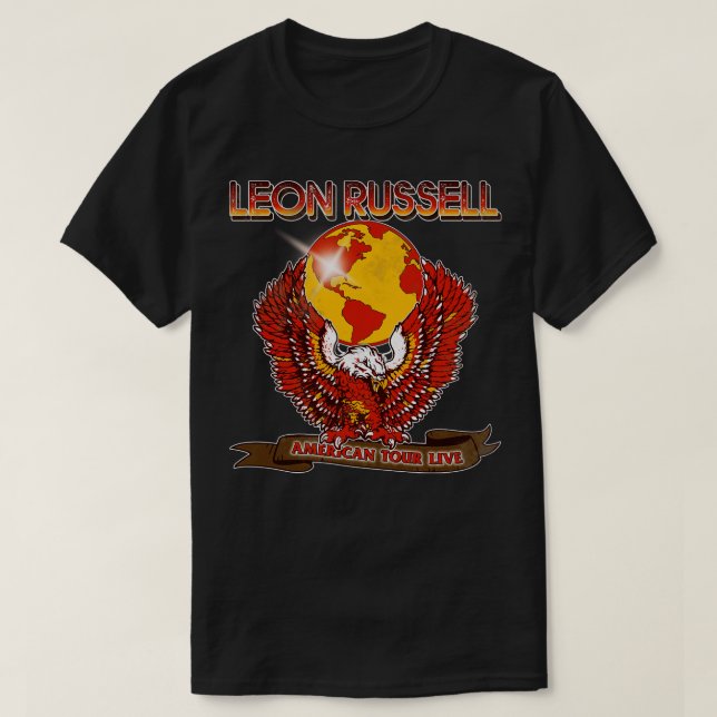 Camiseta Retro Leon Russell Tour Eagle Design (Frente do Design)