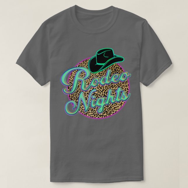 Camiseta Retro Leopard Cowboy Hat Rodeo Night Western Count (Frente do Design)