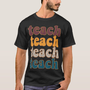 Camiseta Retro Leopard Teach For Teacher Elementary School