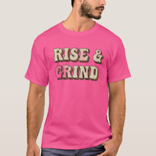 Camiseta Retro "Levante e Trabalhe" Design Motivacional Vin