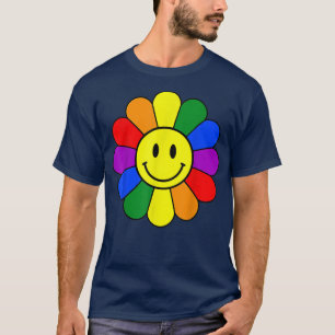 Camiseta Retro LGBT Sinalizador FLower do Sorriso