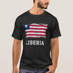 Camiseta Retro Libéria Bandeira Shirt Vintage Liberian Grun
