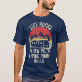 Camiseta Retro Life Rocks Quando Sua Sala De Viva Rola RV
