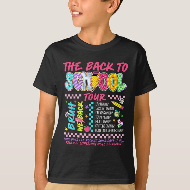 Camiseta Retro Lightning Bolt Abcd Back To School Tour Teac (Frente)
