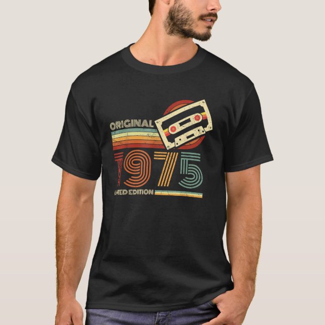 Camiseta Retro Limited Edition 1975 Cassette Tape 50th (Frente)