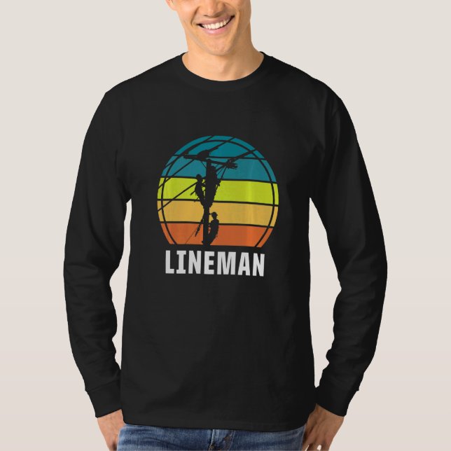 Camiseta Retro Lineman Vintage Lineworker Electronics Engin (Frente)