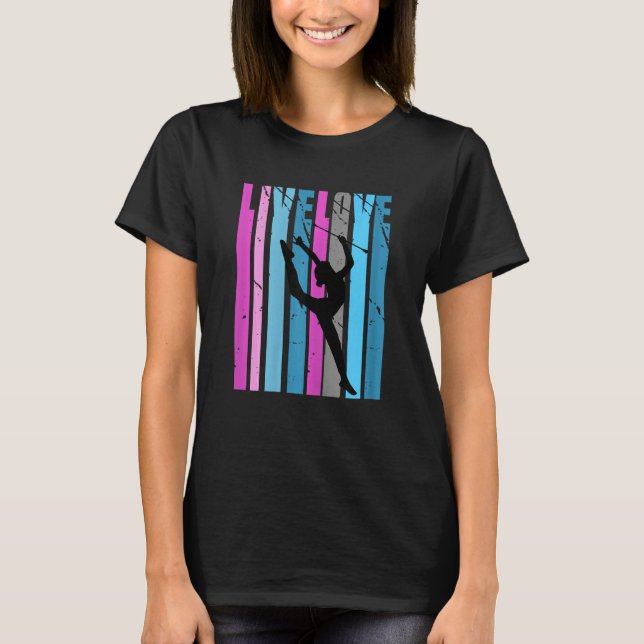 Camiseta Retro Live Love Rhythmic Gymnastics Silhouette Col (Frente)