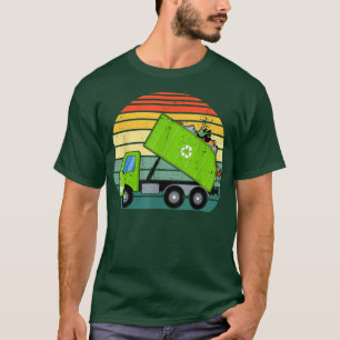 Camiseta Retrô Lixeira Gestão De Resíduos De Caminhões-De-L