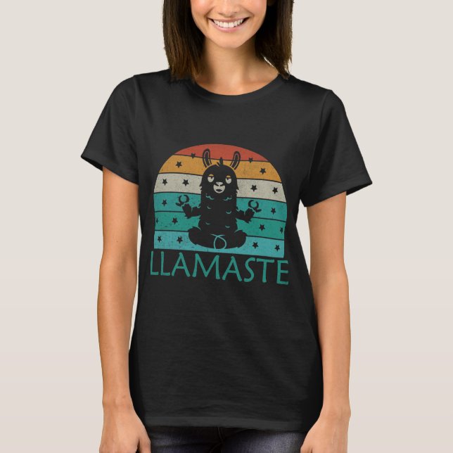 Camiseta Retro Llamaste, Yoga Engraçado (Frente)