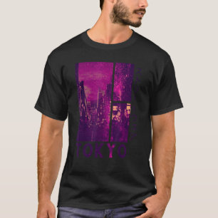Camiseta Retro Lofi dos Anos 90 Tóquio Roupas de Rua Japone