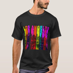 Camiseta Retro Los Angeles California Cityscape Skyline