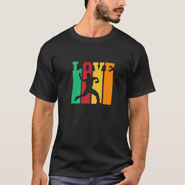 Camiseta Retro Love Baseball Pitcher Strike Baseball Pla (Frente)