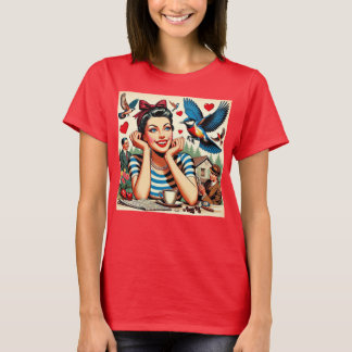 Camiseta Retro Love Birds 