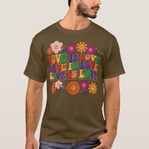 Camiseta Retro Love é Love LGBT Pride Mont Rainbow Sunflo