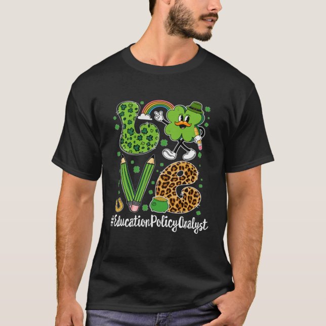 Camiseta Retro Love Education Policy Analyst Rua Patrick s  (Frente)