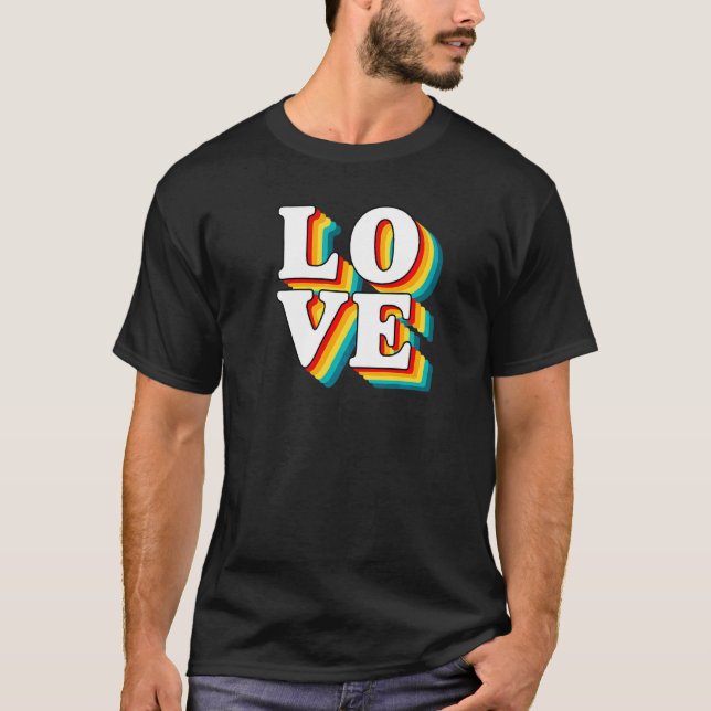 Camiseta Retro Love Layout Echo Letters Vintage Design Fes (Frente)