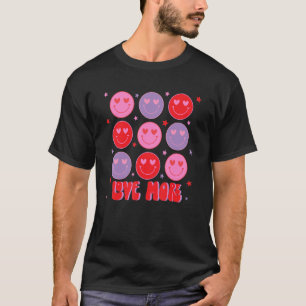 Camiseta Retro Love Mais Feliz Dia de os namorados De Ensin