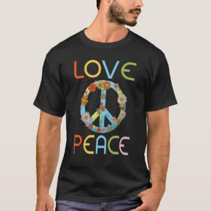 Camiseta Retro Love Peace 60s 70s Peace Sign Hippie Dye Flo